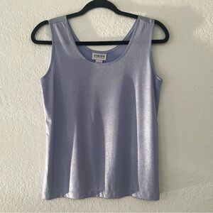 NWT Chico’s Travelers‎ Lilac Iris Shimmery Sleeveless Tank Top Size 1 Medium USA